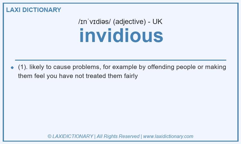 Definition invidious in British English