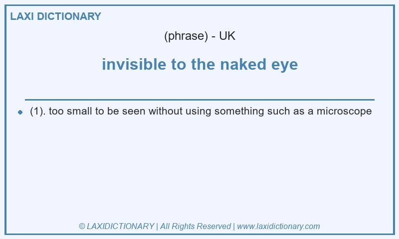 Definition invisible to the naked eye in British English
