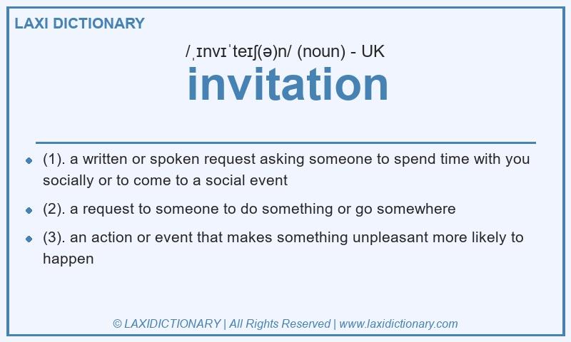Definition invitation in British English