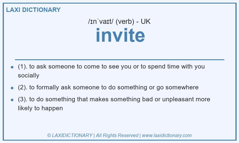 Definition invite in British English