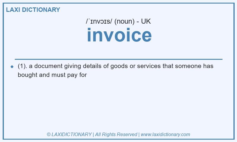 Definition invoice in British English