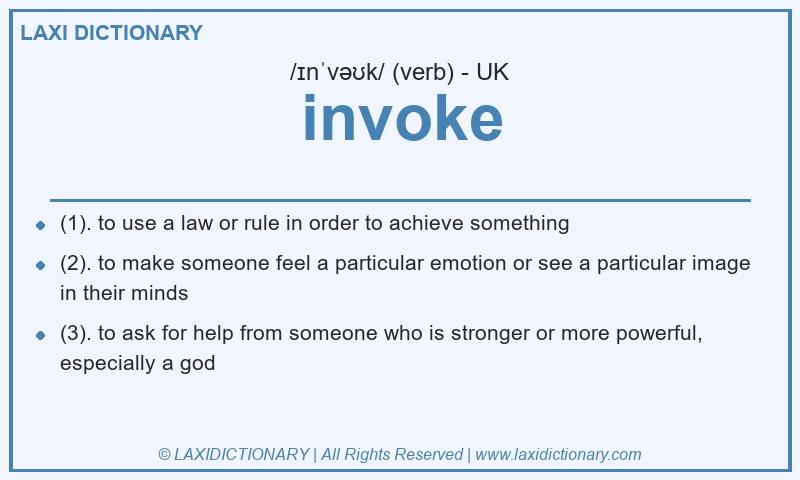 Definition invoke in British English