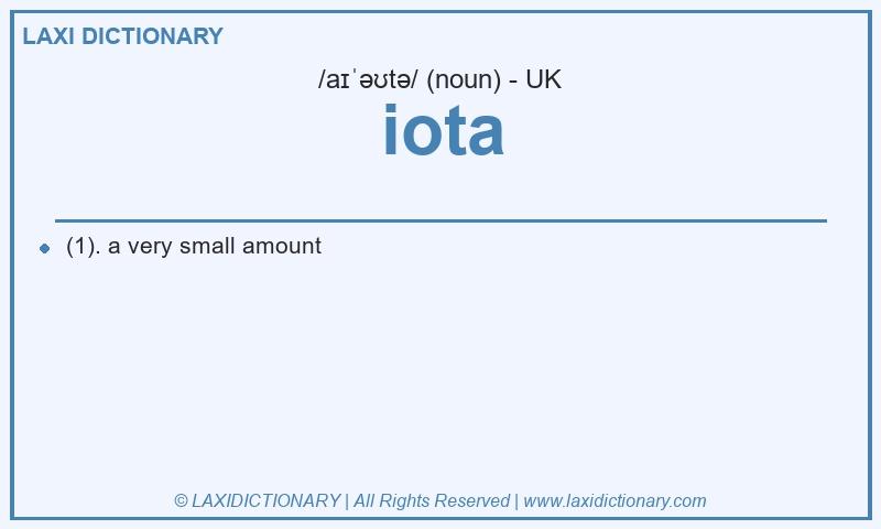 Definition iota in British English