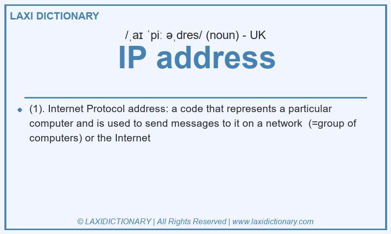 Definition IP address in British English