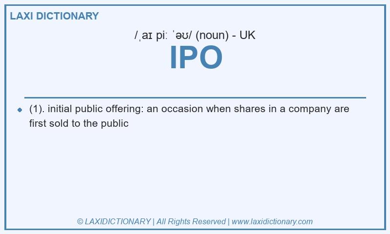 Definition IPO in British English