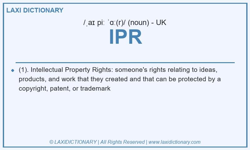 Definition IPR in British English