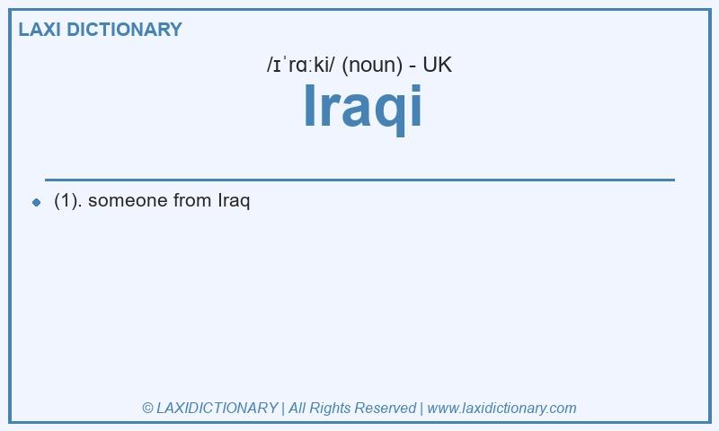 Definition Iraqi in British English