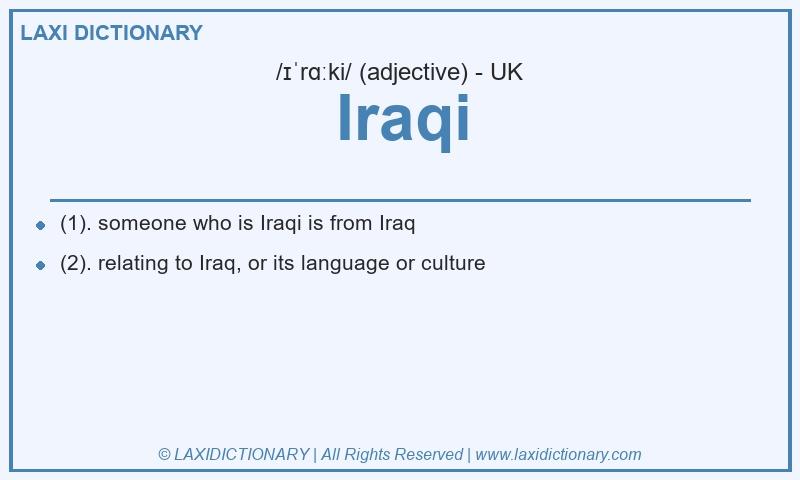 Definition Iraqi in British English