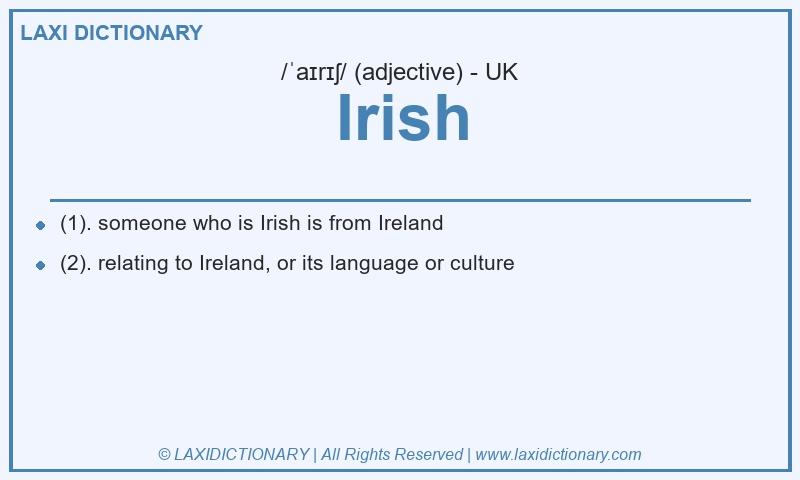 Definition Irish in British English