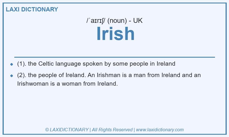 Definition Irish in British English