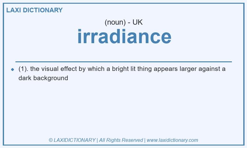 Definition irradiance in British English