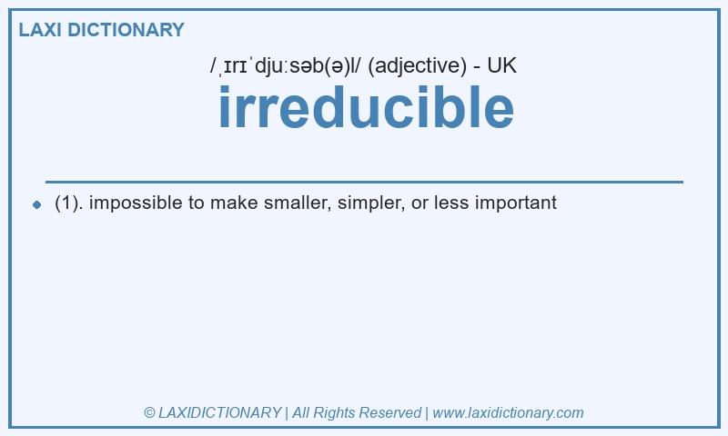 Definition irreducible in British English