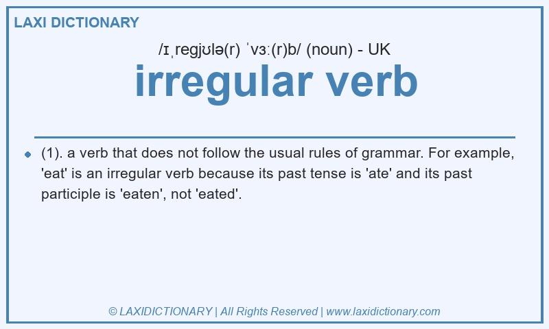 Definition irregular verb in British English