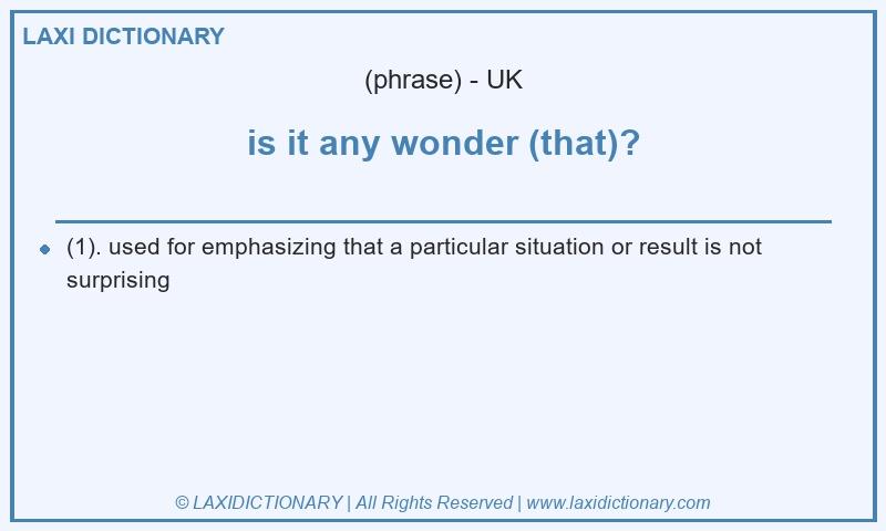 Definition is it any wonder (that)? in British English