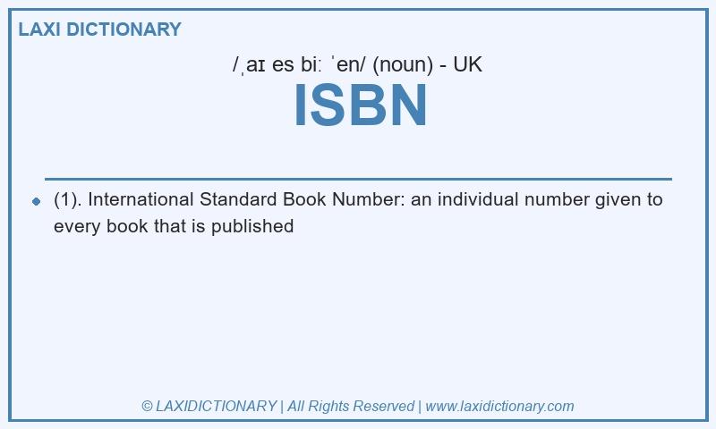 Definition ISBN in British English