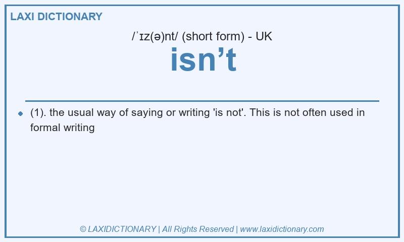 Definition isn’t in British English