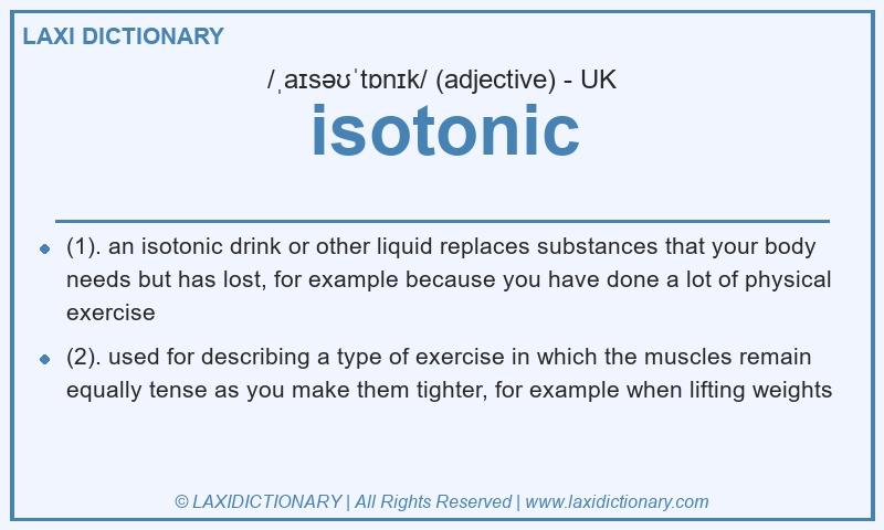 Definition isotonic in British English