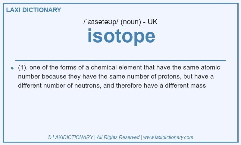 Definition isotope in British English