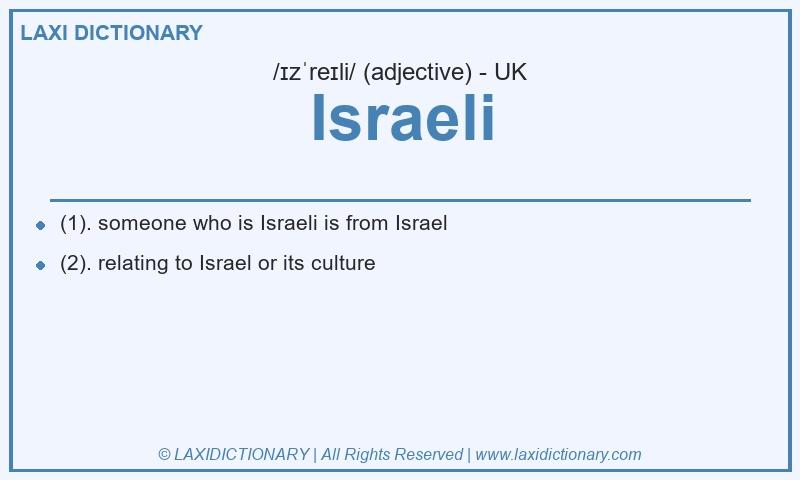 Definition Israeli in British English