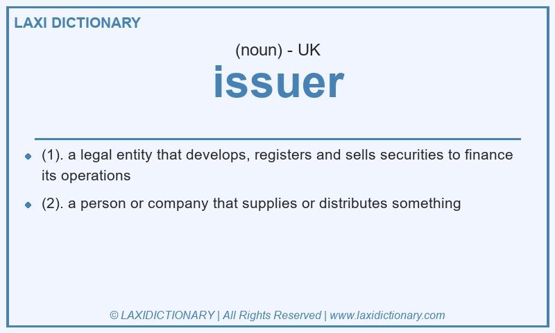 Definition issuer in British English