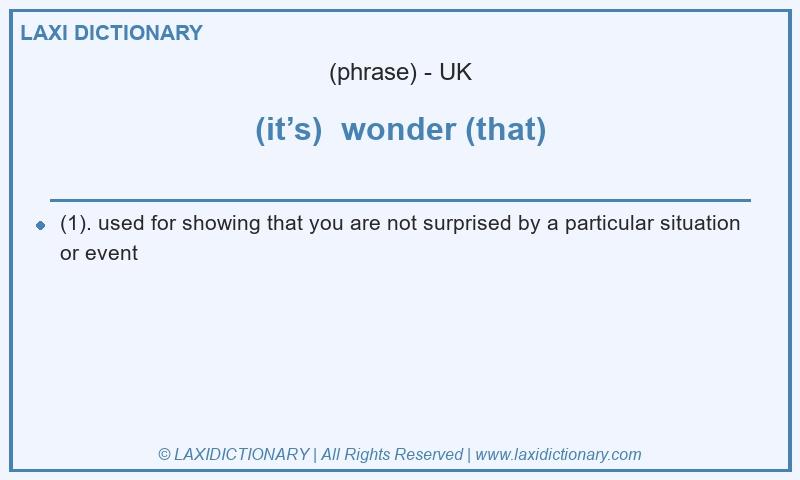 Definition (it’s) wonder (that) in British English