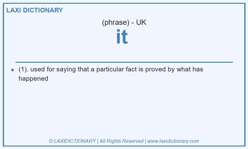 Definition it in British English