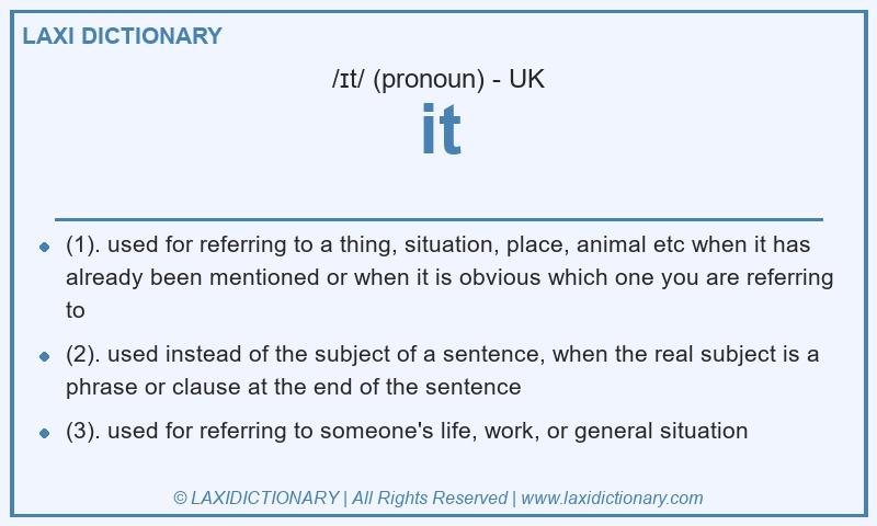 Definition it in British English