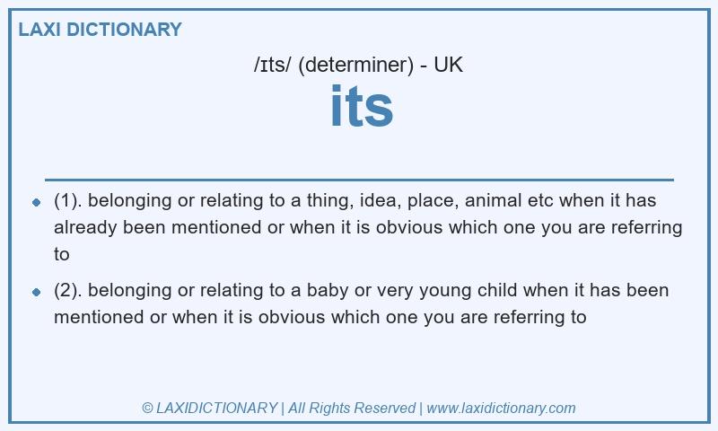 Definition its in British English