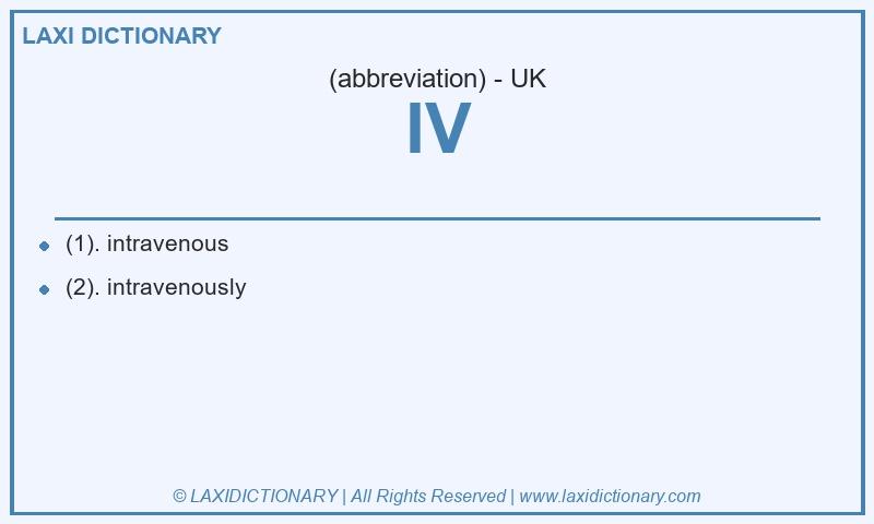 Definition IV in British English