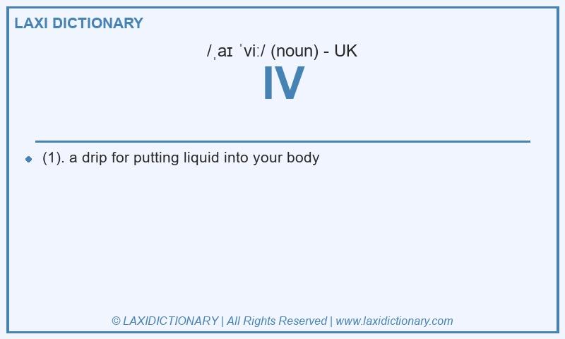 Definition IV in British English