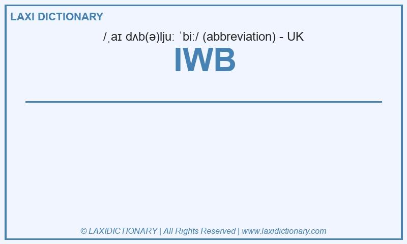 Definition IWB in British English