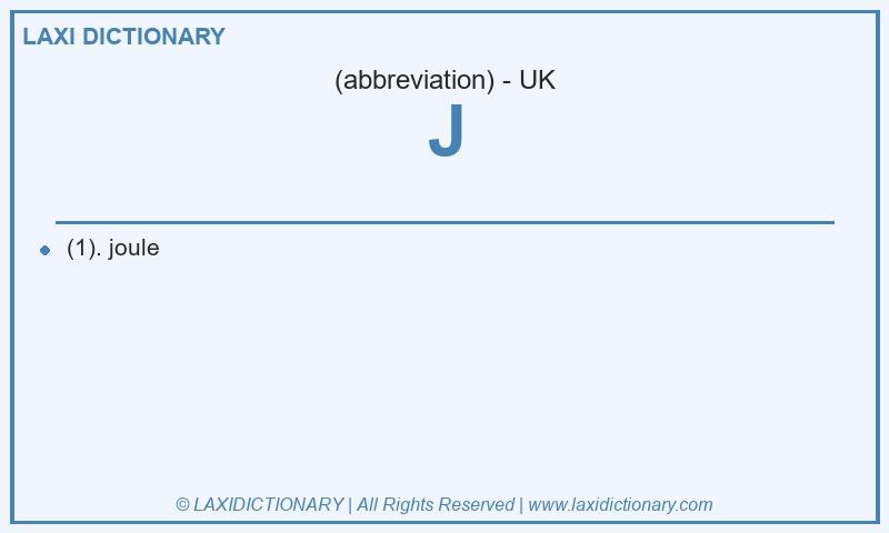 Definition J in British English