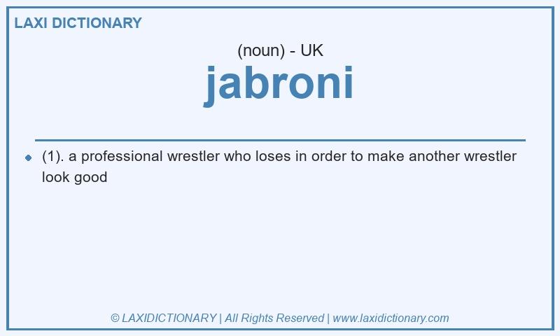Definition jabroni in British English