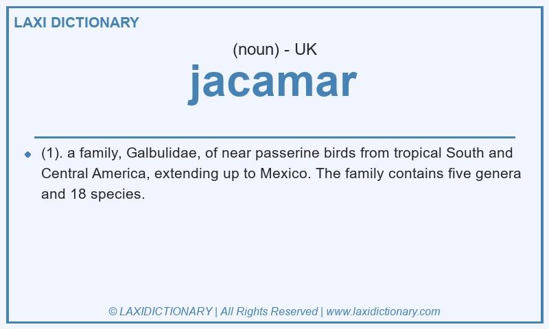 Definition jacamar in British English