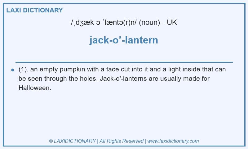 Definition jack-o’-lantern in British English