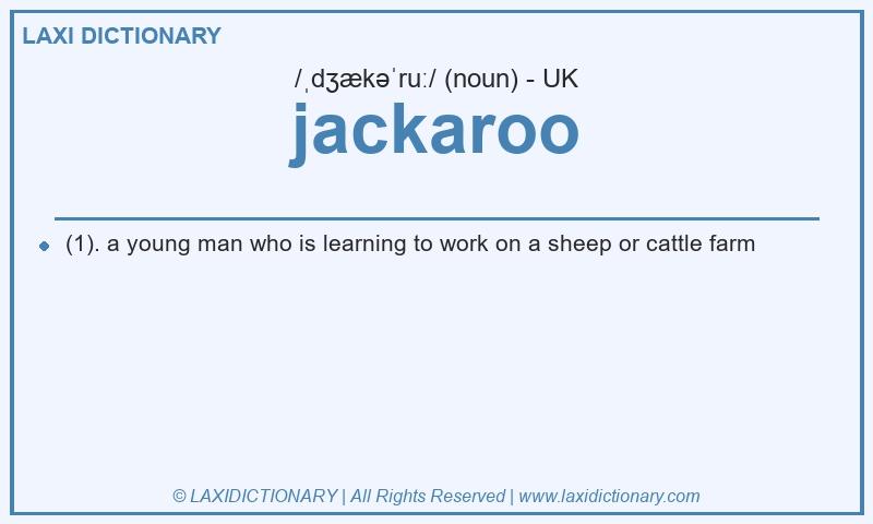 Definition jackaroo in British English