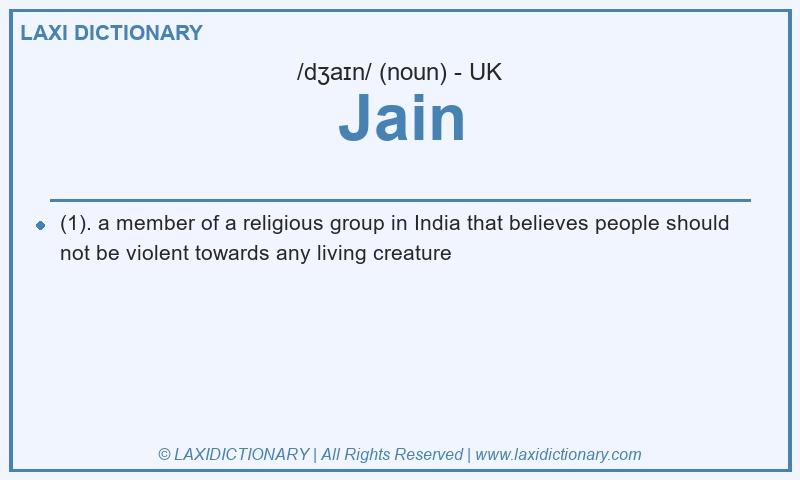 Definition Jain in British English