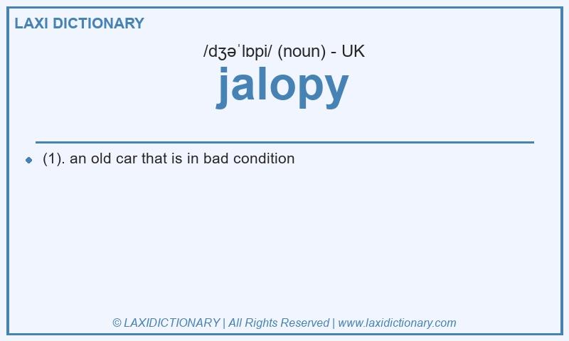 Definition jalopy in British English