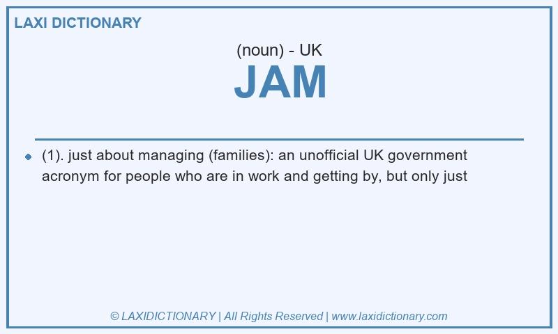 Definition JAM in British English