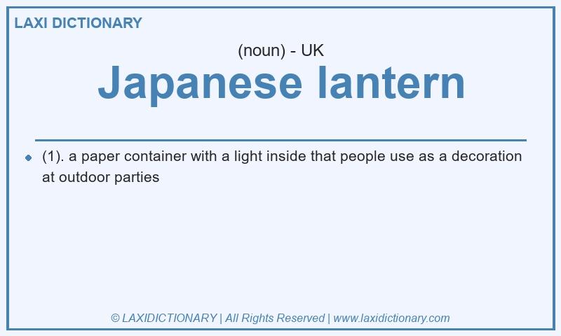 Definition Japanese lantern in British English