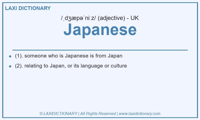 Definition Japanese in British English