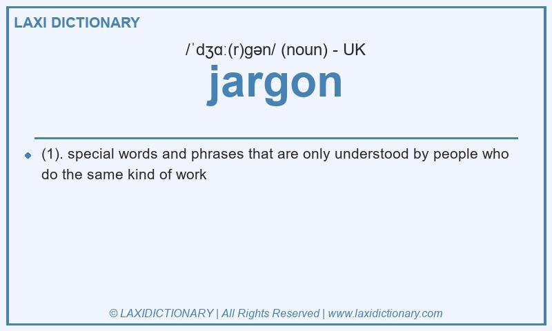 Definition jargon in British English
