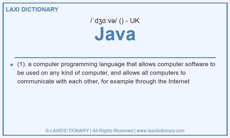 Definition Java in British English