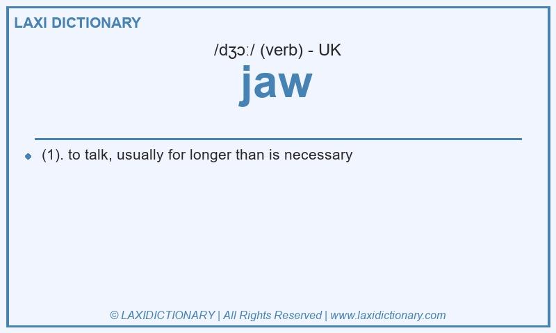 Definition jaw in British English