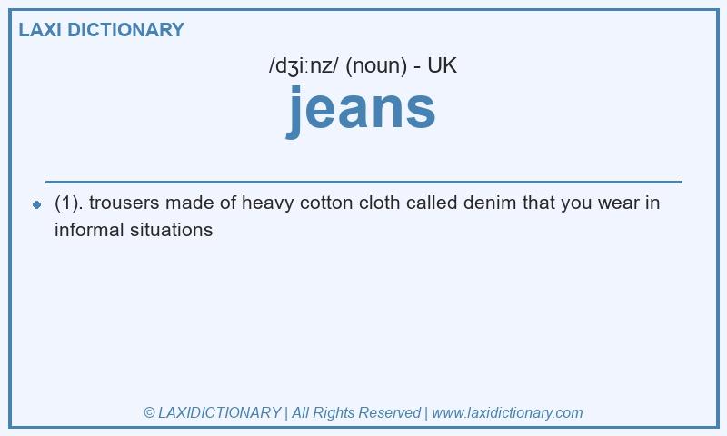 Definition jeans in British English