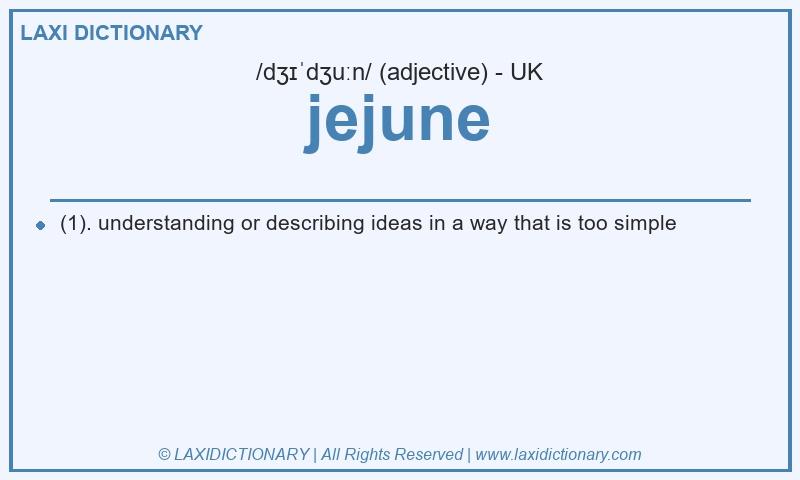 Definition jejune in British English