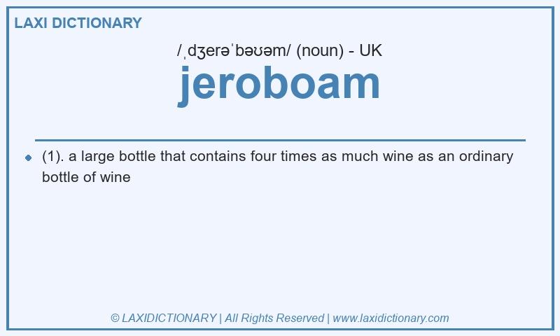 Definition jeroboam in British English