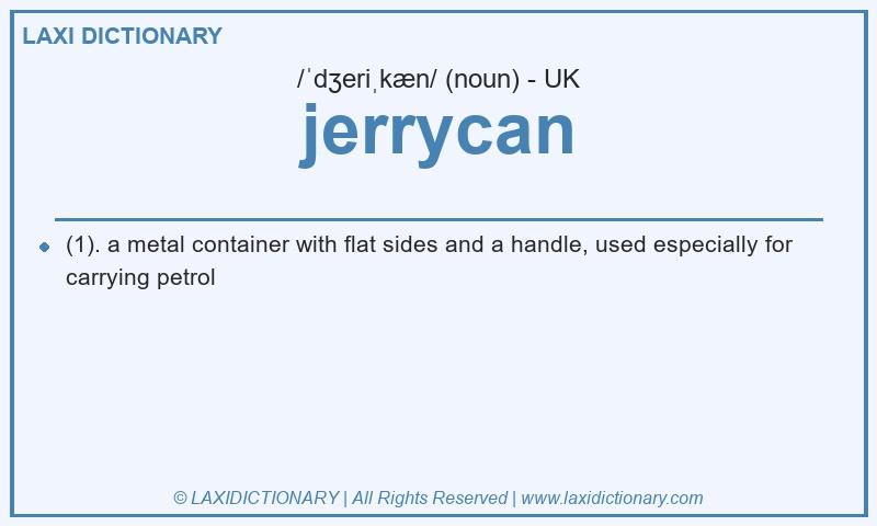 Definition jerrycan in British English