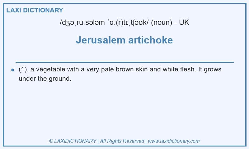 Definition Jerusalem artichoke in British English