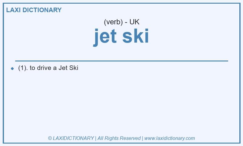Definition jet ski in British English